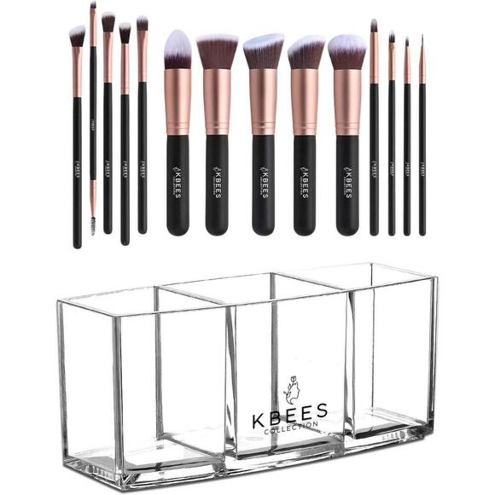 Makeup‎ Organizer Set with 14 Makeup Brushes